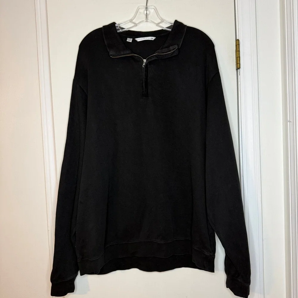 Cutter & Buck Mens XL Black Long Sleeve 1/4 Zip Pullover Sweatshirt